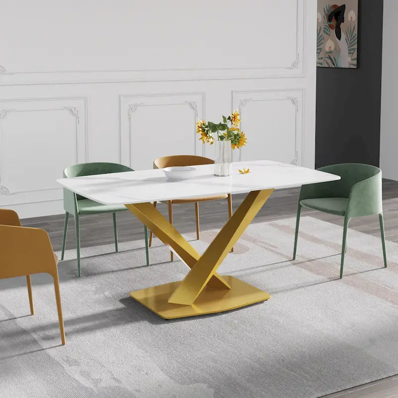 Marble-patterned dining table
