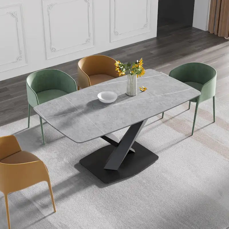 Marble-patterned dining table