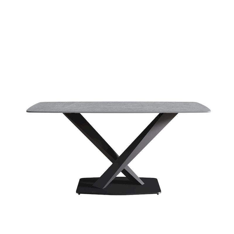 Marble-patterned dining table