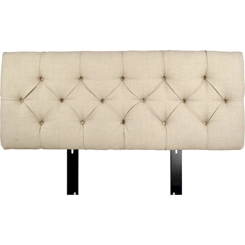Khaki Diamond Tufted Upholstered Headboard
