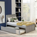 Twin Platform Bed with Pull-Out Trundle