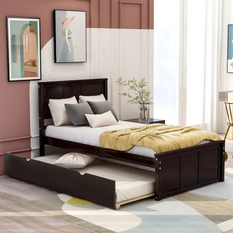 Twin Platform Bed with Pull-Out Trundle