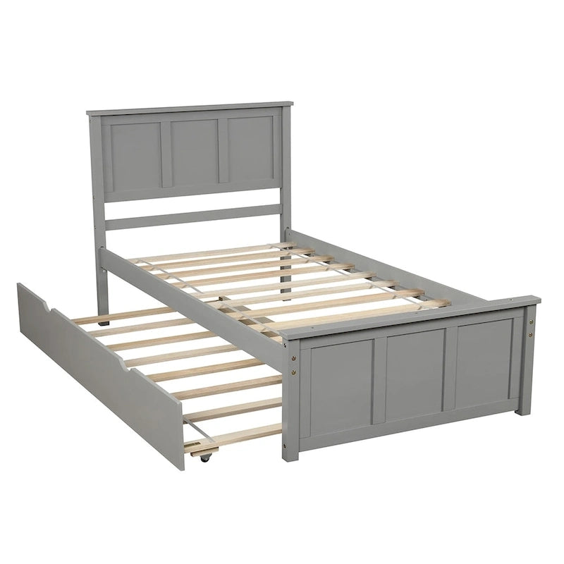 Twin Platform Bed with Pull-Out Trundle