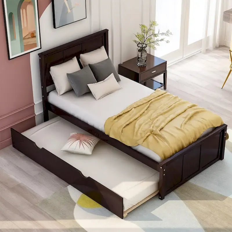 Twin Platform Bed with Pull-Out Trundle