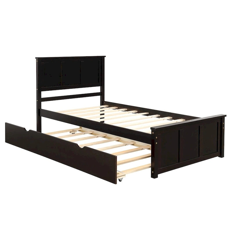 Twin Platform Bed with Pull-Out Trundle