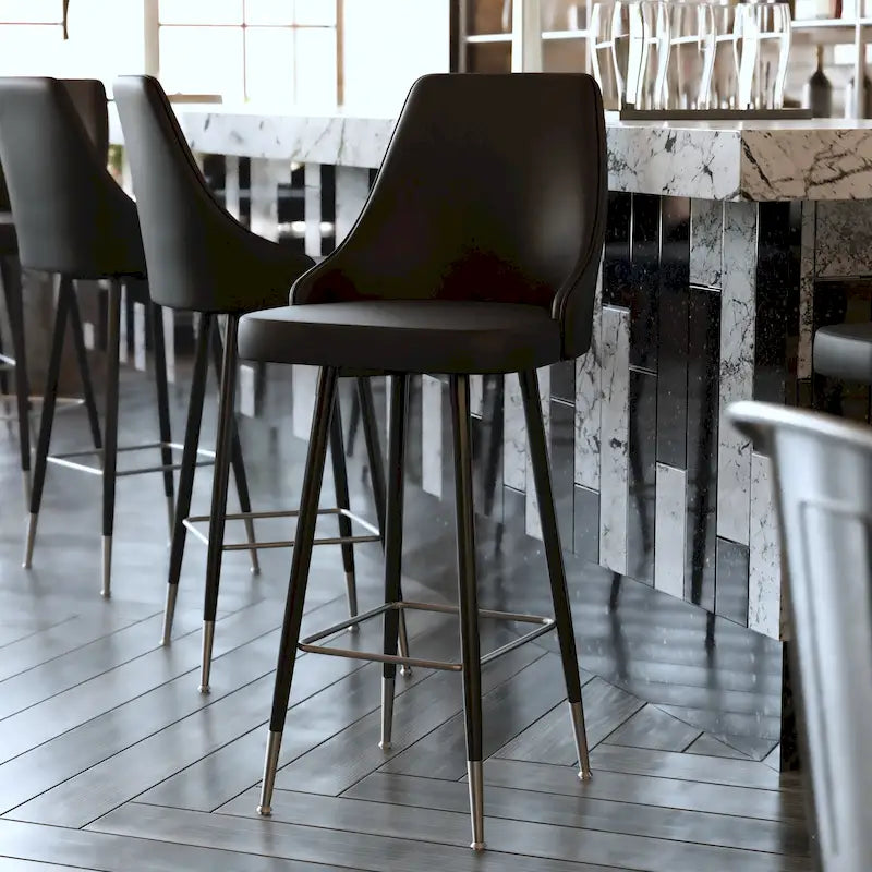 Gepolsterte Barhocker mit Metallgestell, 2er-Set
