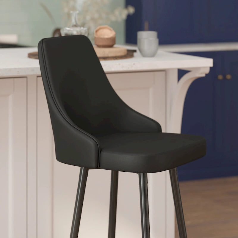 Gepolsterte Barhocker mit Metallgestell, 2er-Set