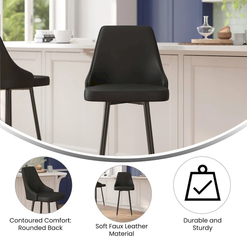 Gepolsterte Barhocker mit Metallgestell, 2er-Set