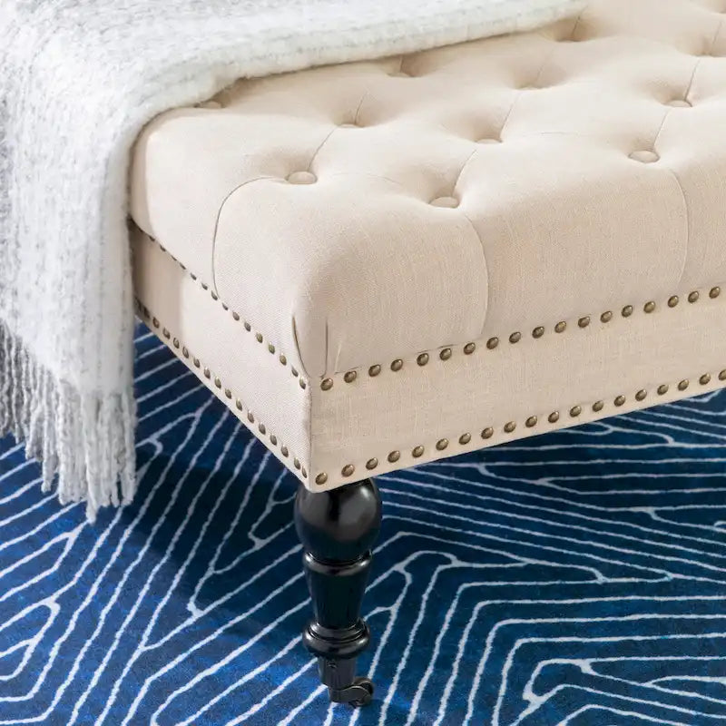 Natural Square Tufted Ottoman