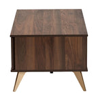 Moderner Walnussbrauner Couchtisch im Mid-Century-Stil mit 2 Schubladen