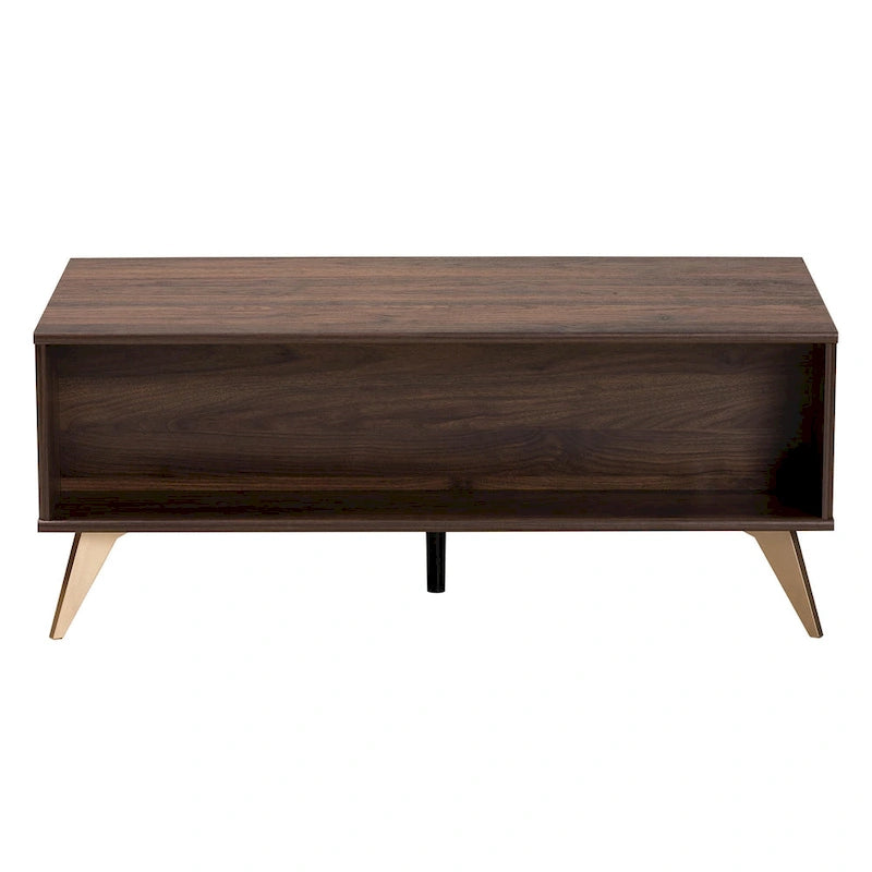 Moderner Walnussbrauner Couchtisch im Mid-Century-Stil mit 2 Schubladen