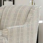 Poltrona de transição com riscas de chenille multicoloridas