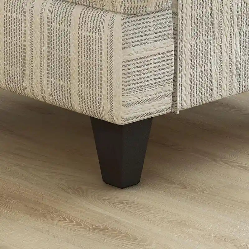 Poltrona de transição com riscas de chenille multicoloridas