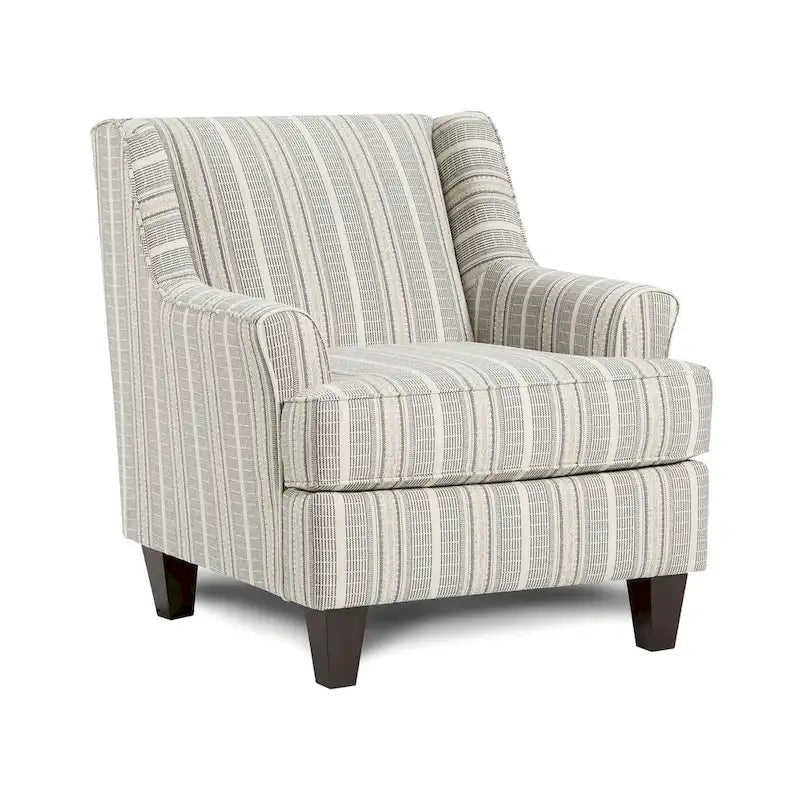 Transitional Multi-Color Chenille Stripe Armchair