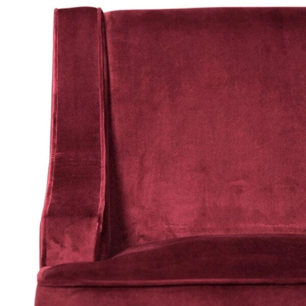 Red Velvet Swoop Arm Accent Chair