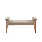 Tan Button-Tufted Accent Bench