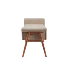 Tan Button-Tufted Accent Bench