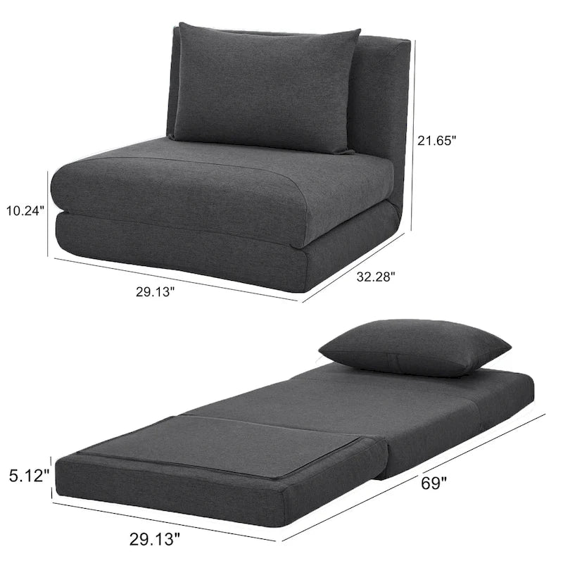 Marylee-Sessel mit Schlaffunktion und Kissen