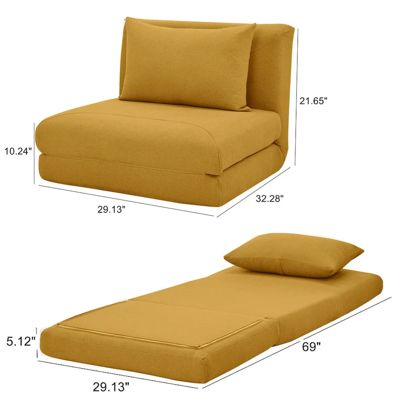 Marylee-Sessel mit Schlaffunktion und Kissen