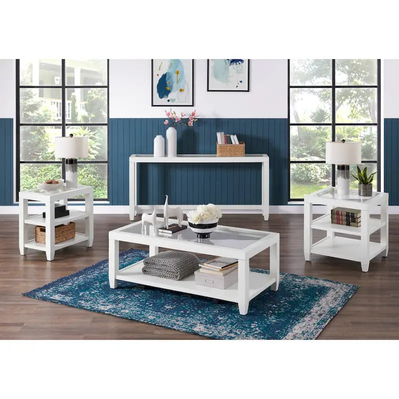 Wood and Glass Top 16-Inch Wide Chairside End Table with Shelf Storage