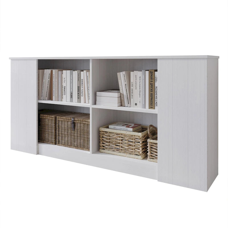 Wood Sideboard Cabinet with 4 Open Shelves