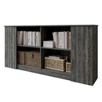 Wood Sideboard Cabinet with 4 Open Shelves