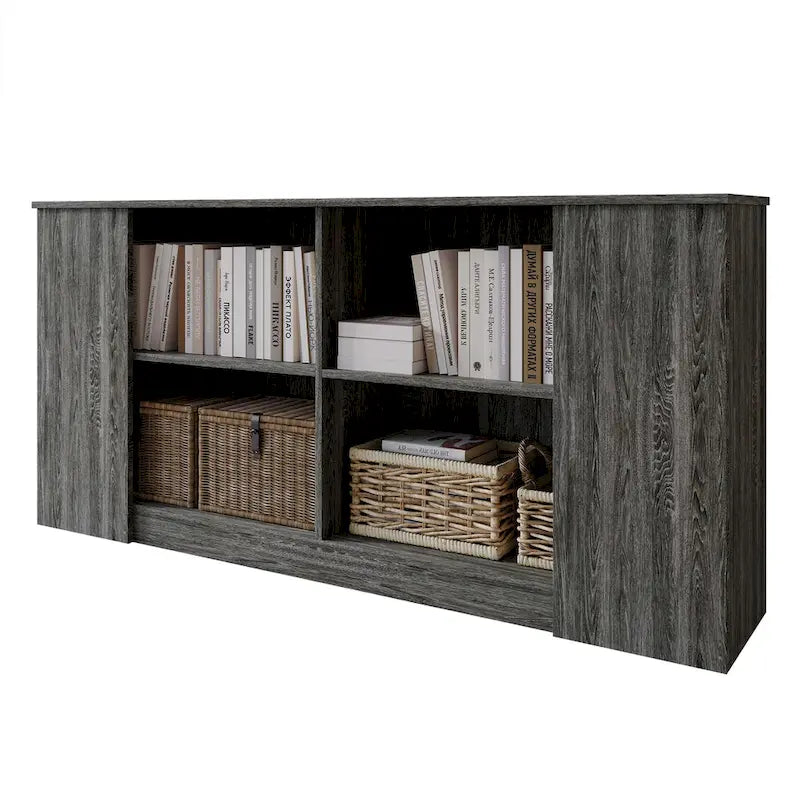 Wood Sideboard Cabinet with 4 Open Shelves
