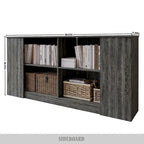 Wood Sideboard Cabinet with 4 Open Shelves