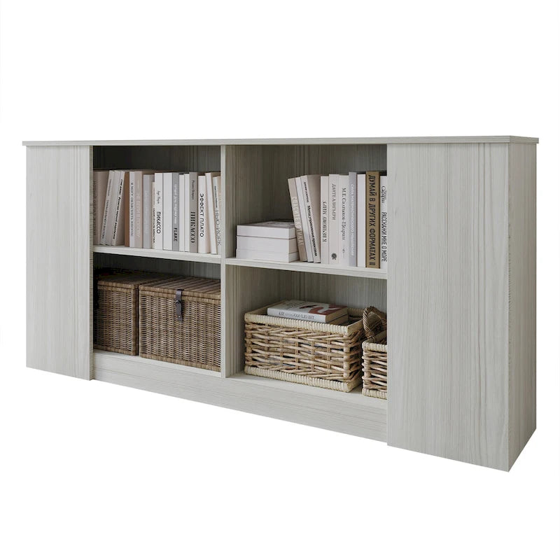 Wood Sideboard Cabinet with 4 Open Shelves