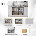 Wood Sideboard Cabinet with 4 Open Shelves