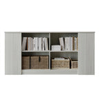 Wood Sideboard Cabinet with 4 Open Shelves