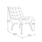 Button-Tufted Accent Chair with Wood Legs