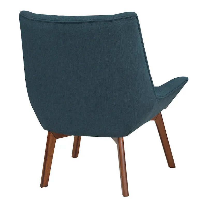 Button-Tufted Accent Chair with Wood Legs