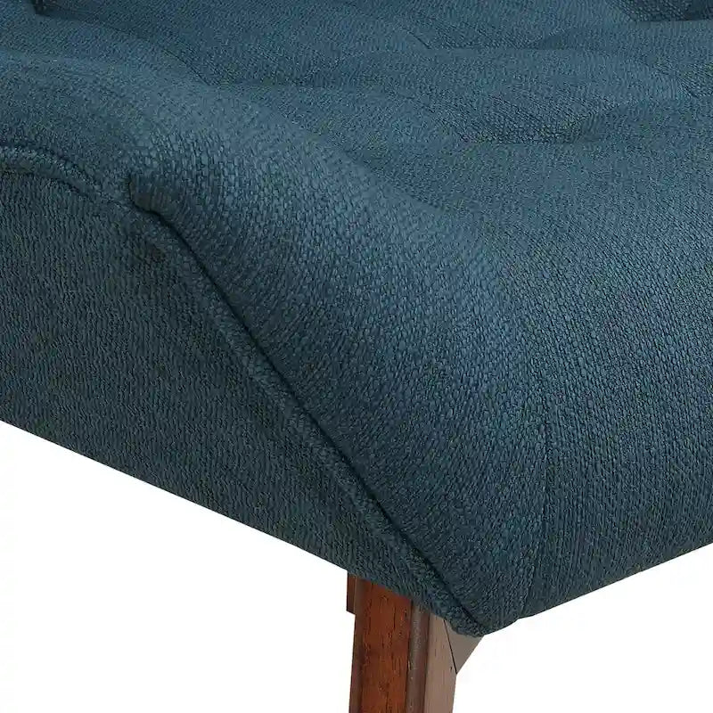 Button-Tufted Accent Chair with Wood Legs