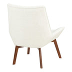 Button-Tufted Accent Chair with Wood Legs