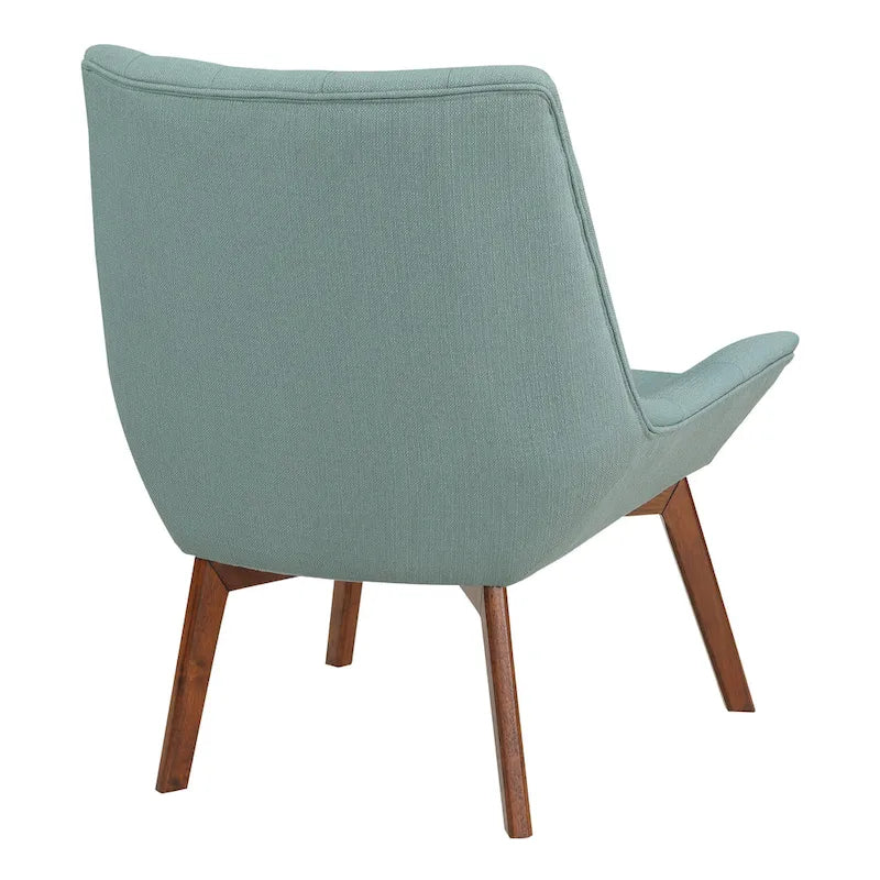 Button-Tufted Accent Chair with Wood Legs