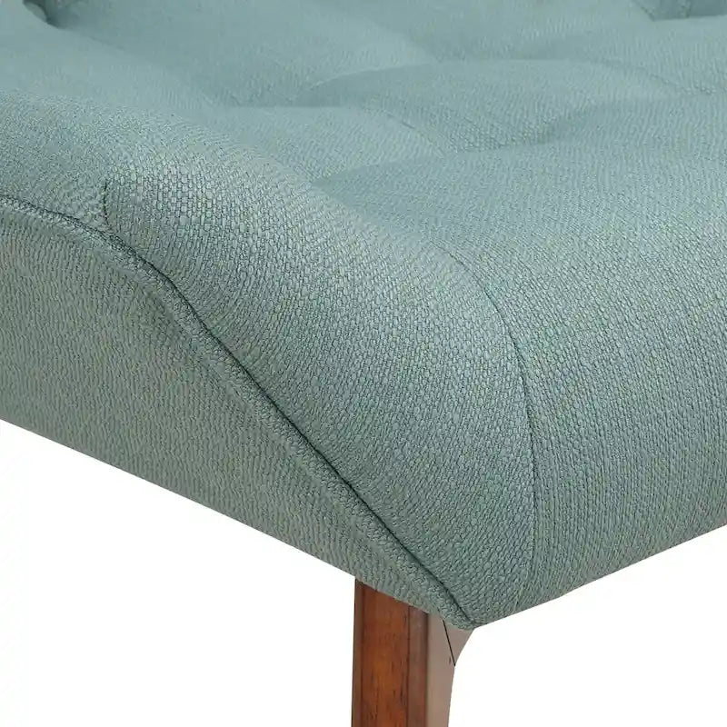 Button-Tufted Accent Chair with Wood Legs