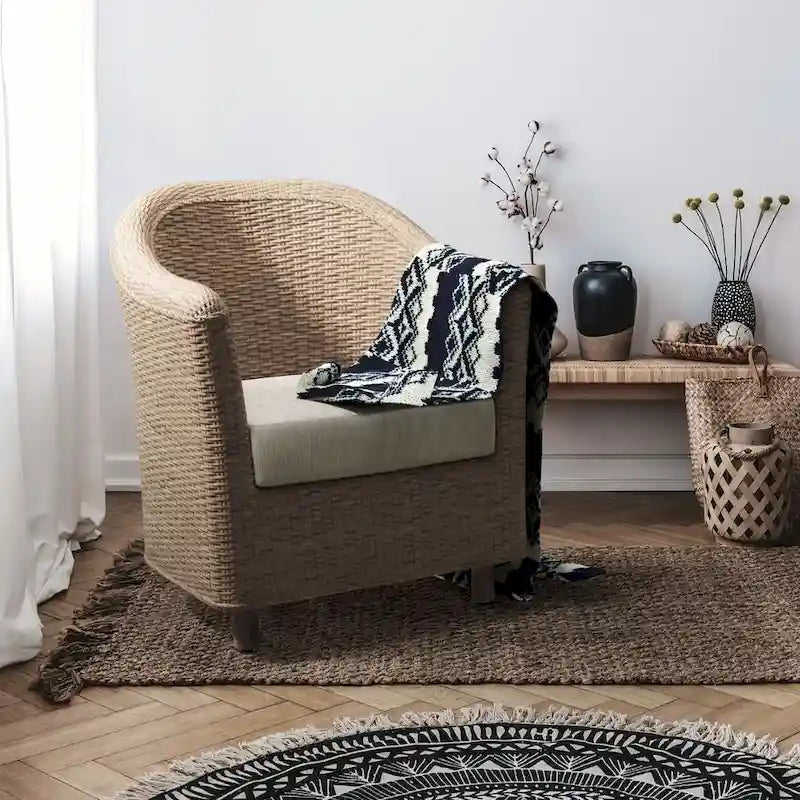 Rustic Kubu Rattan Wicker Armchair