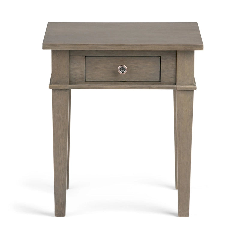 SOLID WOOD 18 inch Wide Square Transitional End Side Table - 18 W x 18 D x 20 H