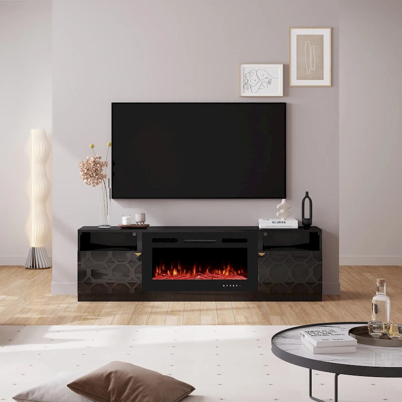 70-Inch TV Stand with 36-Inch Electric Fireplace