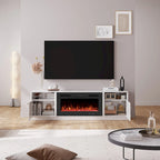 TV-Schrank, 70 Zoll, mit elektrischem Kamin, 36 Zoll