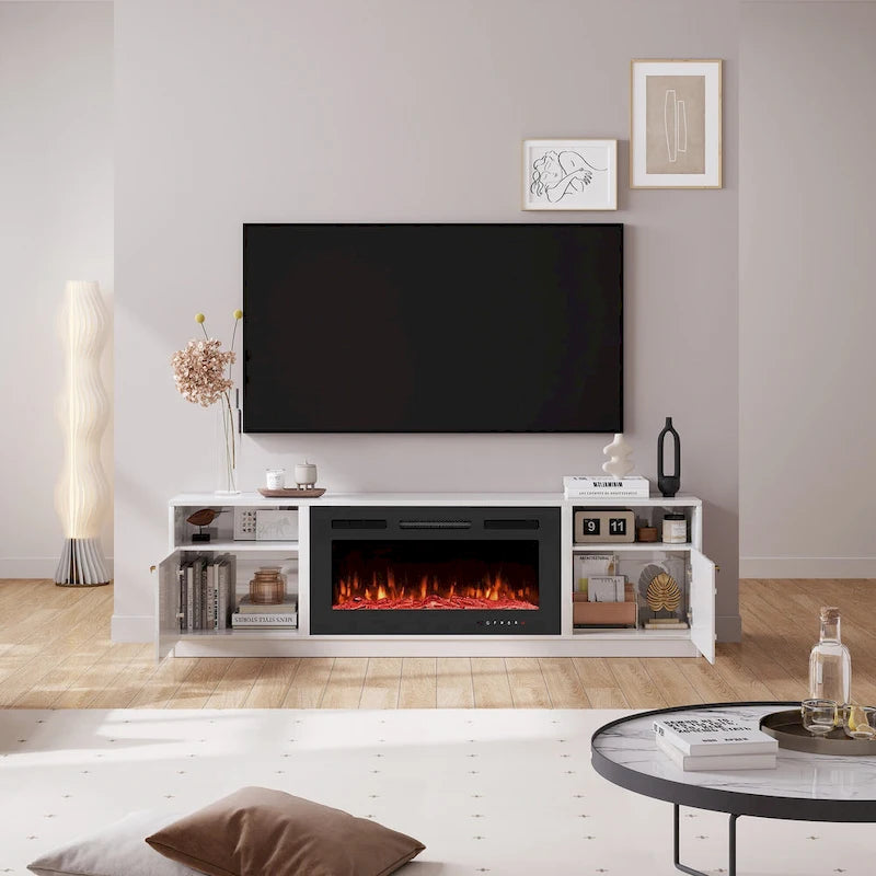 70-Inch TV Stand with 36-Inch Electric Fireplace