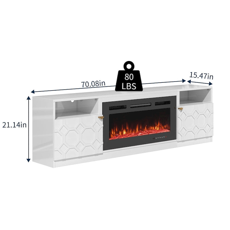 70-Inch TV Stand with 36-Inch Electric Fireplace