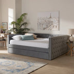 Modernes gepolstertes Tagesbett aus Samt mit Ausziehbett
