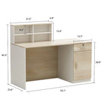 Reception Desk with Wood Front Counter and Lockable Storage