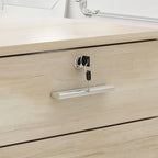 Reception Desk with Wood Front Counter and Lockable Storage