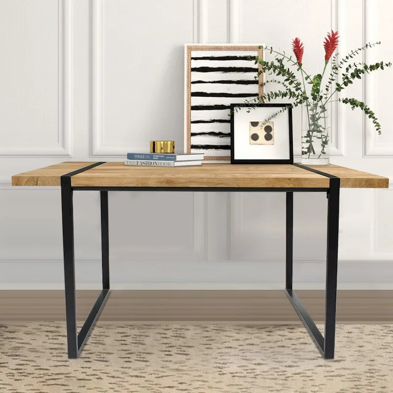 Rectangular Office Writing Desk with Faux-Wood Top