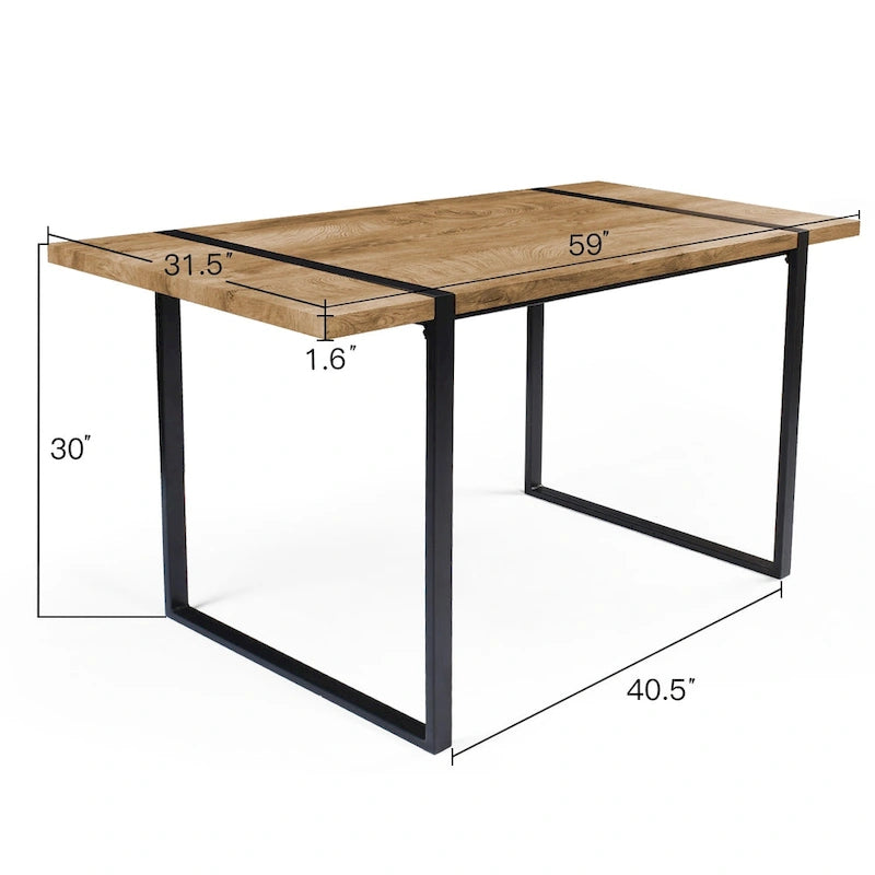 Rectangular Office Writing Desk with Faux-Wood Top