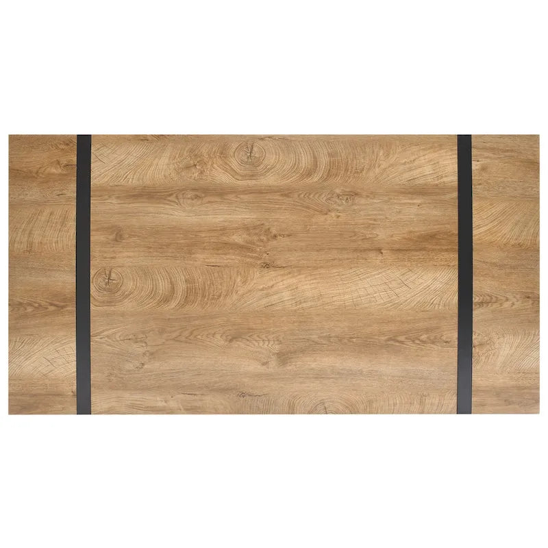 Rectangular Office Writing Desk with Faux-Wood Top