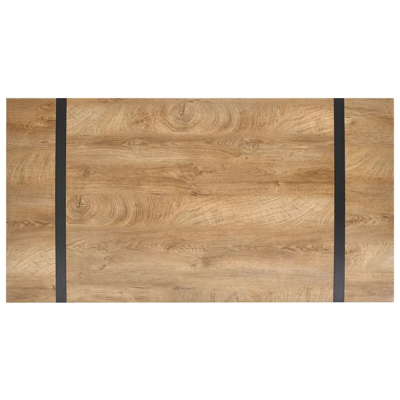 Rectangular Office Writing Desk with Faux-Wood Top